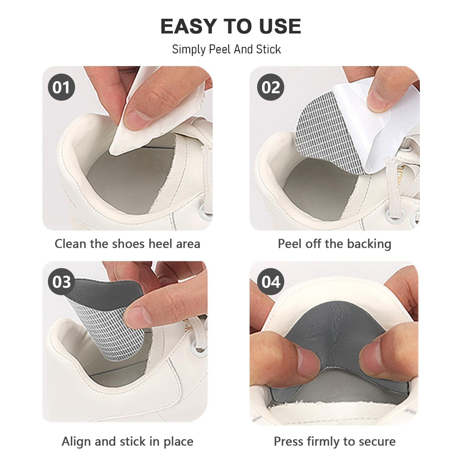 4 Pairs Self-Adhesive Shoe Hole Patches Heel Repair Kit Sneaker Liner Fixer