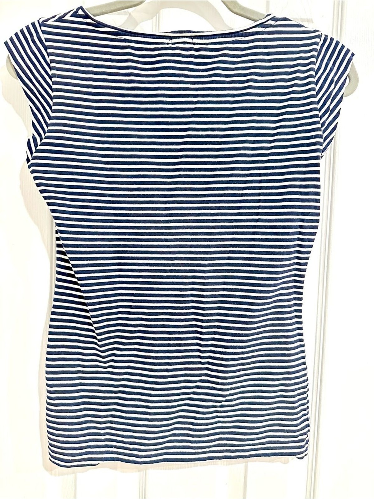 J.Crew Navy White Stripe Cap Sleeve Tee XS French Girl Basic