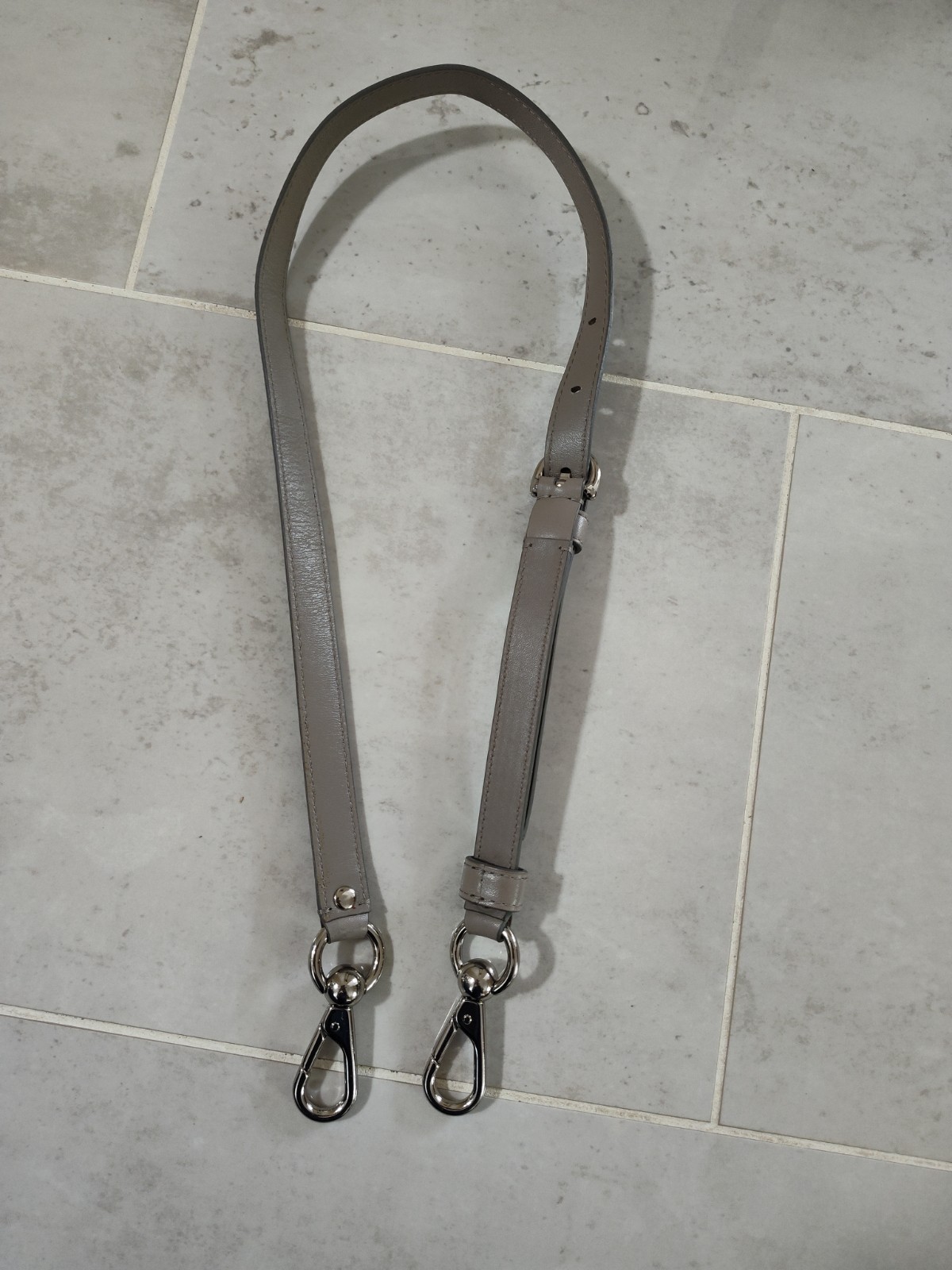 Coach Crossbody Bag Strap Grey Leather Gunmetal Adjustable Replacement