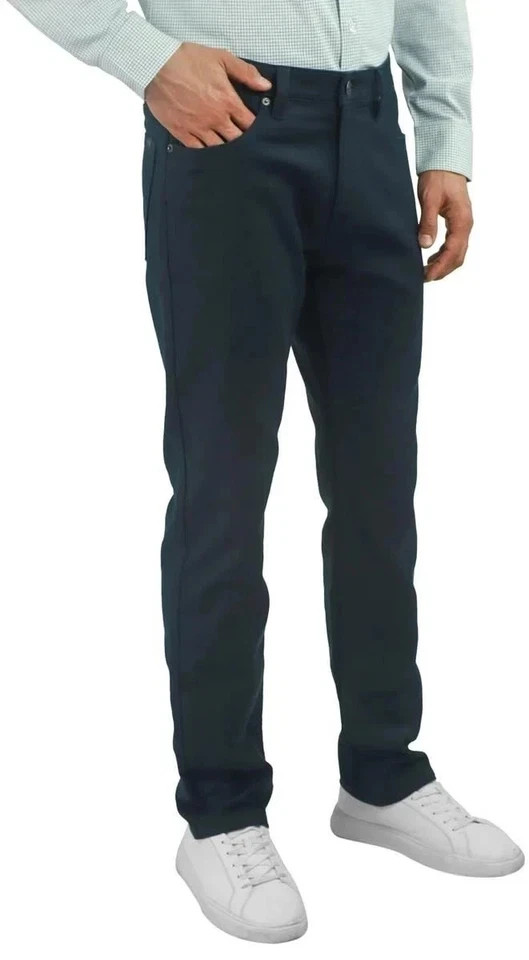 Jachs New York Men’s Straight Fit Flex Waistband 5-Pocket Pants, Navy, 32X32