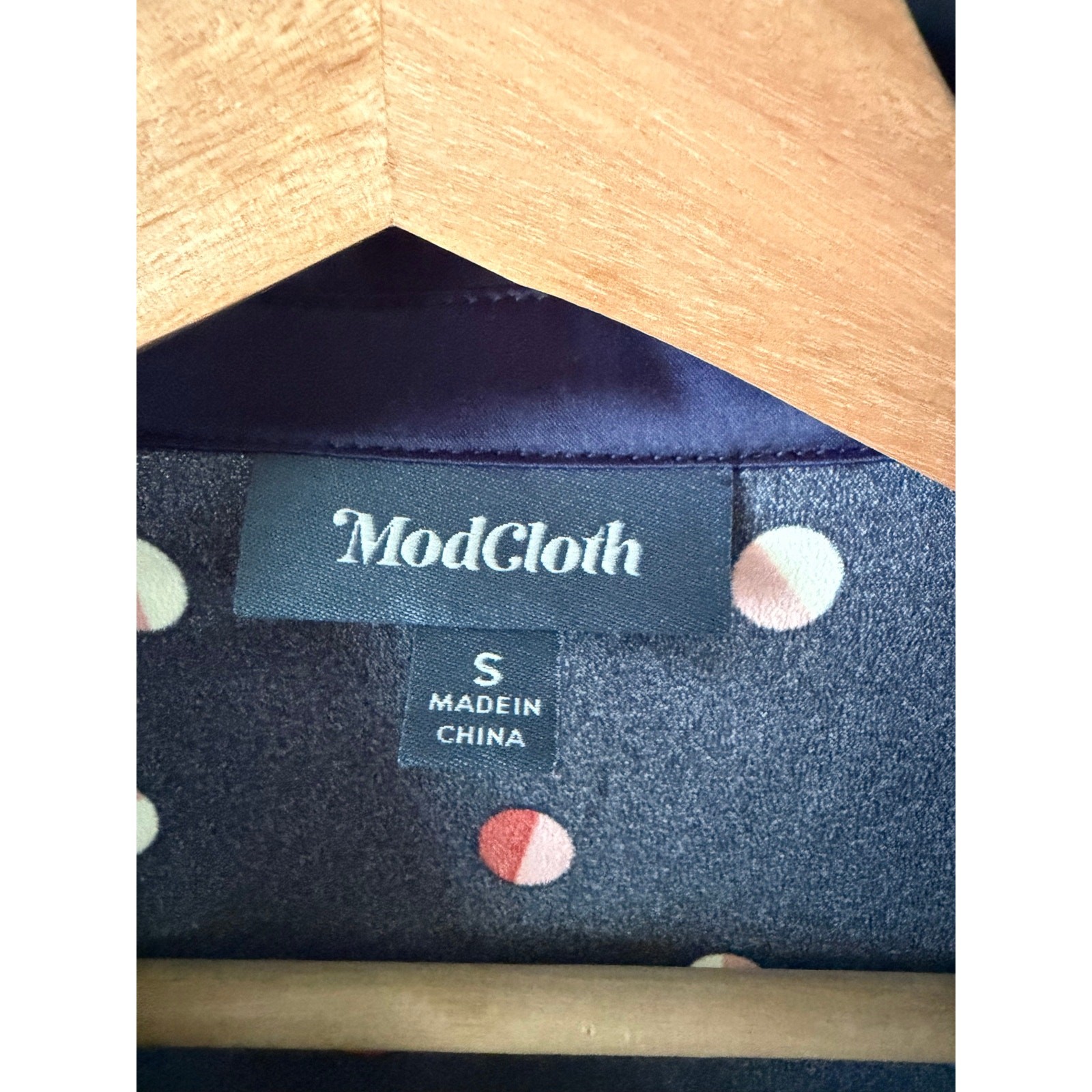 ModCloth Sleeveless Peter Pan Collar Blouse Womens Small Navy Polka Dot Retro