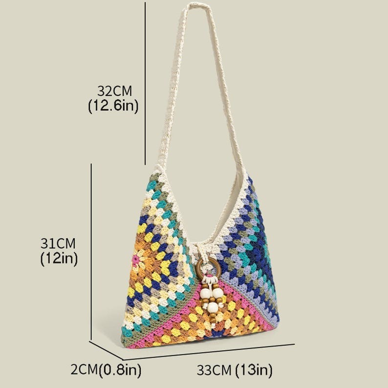 Handmade Cotton Bohemian Shoulder Bag | Woven Beach Tote, Festival Artisan Bag