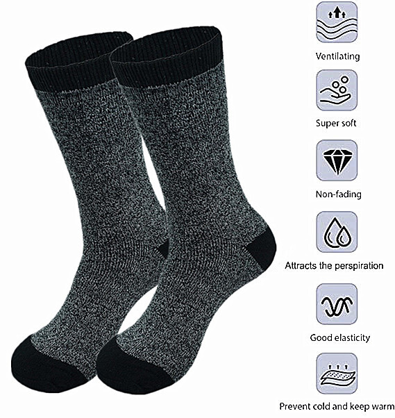 3-12 Pairs Mens Winter Heavy Duty Warm Thermal Heated Crew Boots Socks Size 9-13