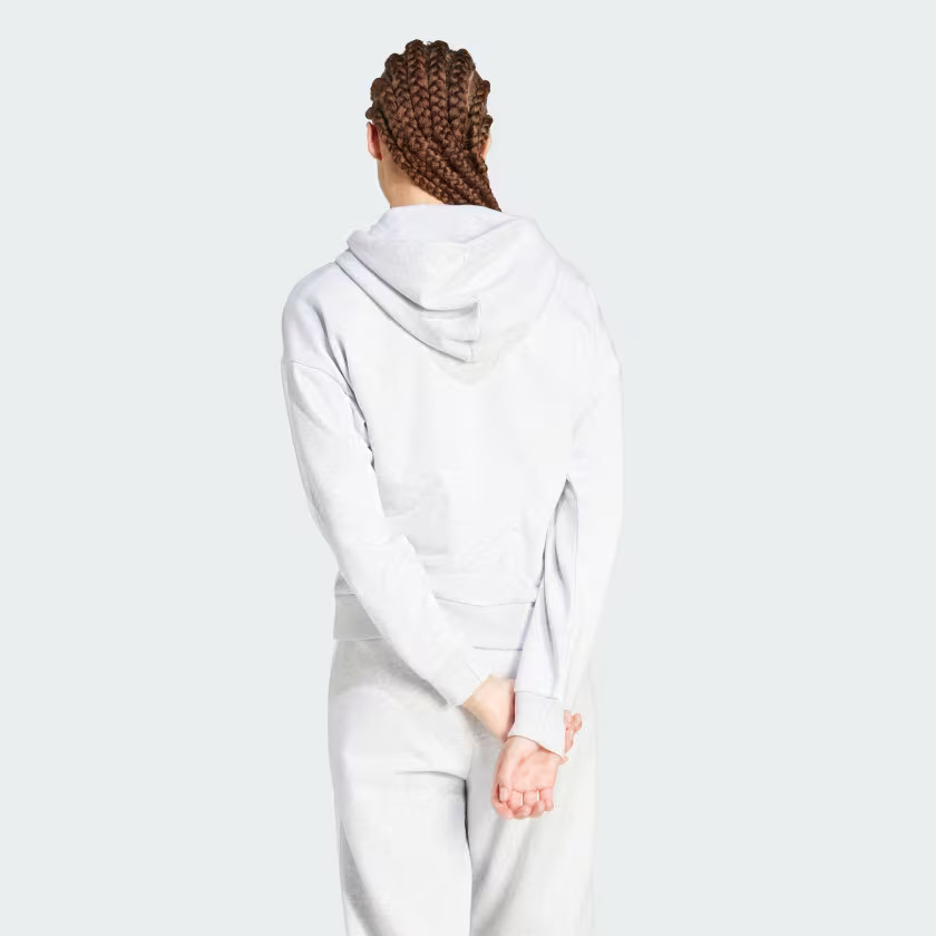 adidas women Essentials 3-Stripes Full-Zip Fleece Hoodie