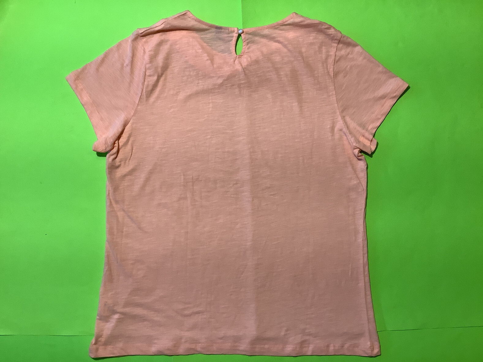 MIK Women’s Short Sleeve T-Shirt Size X-Large Peach w/Embellishment Beads NEW
