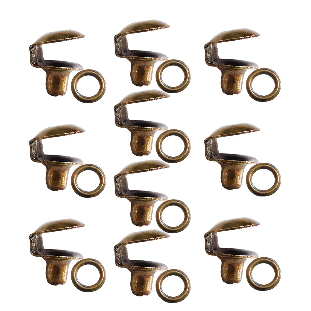 10Pcs Boot Shoe Buckles Metal Lace Repair Kit Dark Brown for Hiking and Camping