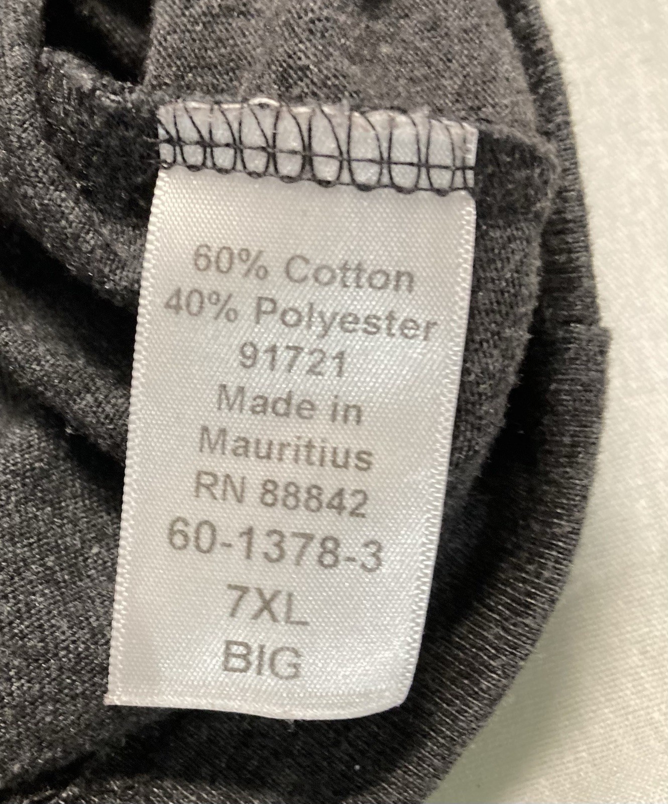 men’s 7xl big Kingsize crewneck s sleeve pocket tee shirt Heather Charcoal Grey