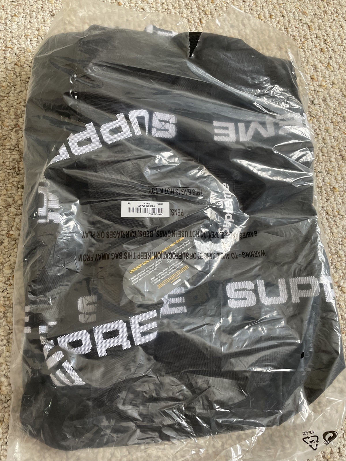Supreme Duffle Bag Black Brand New With Tags