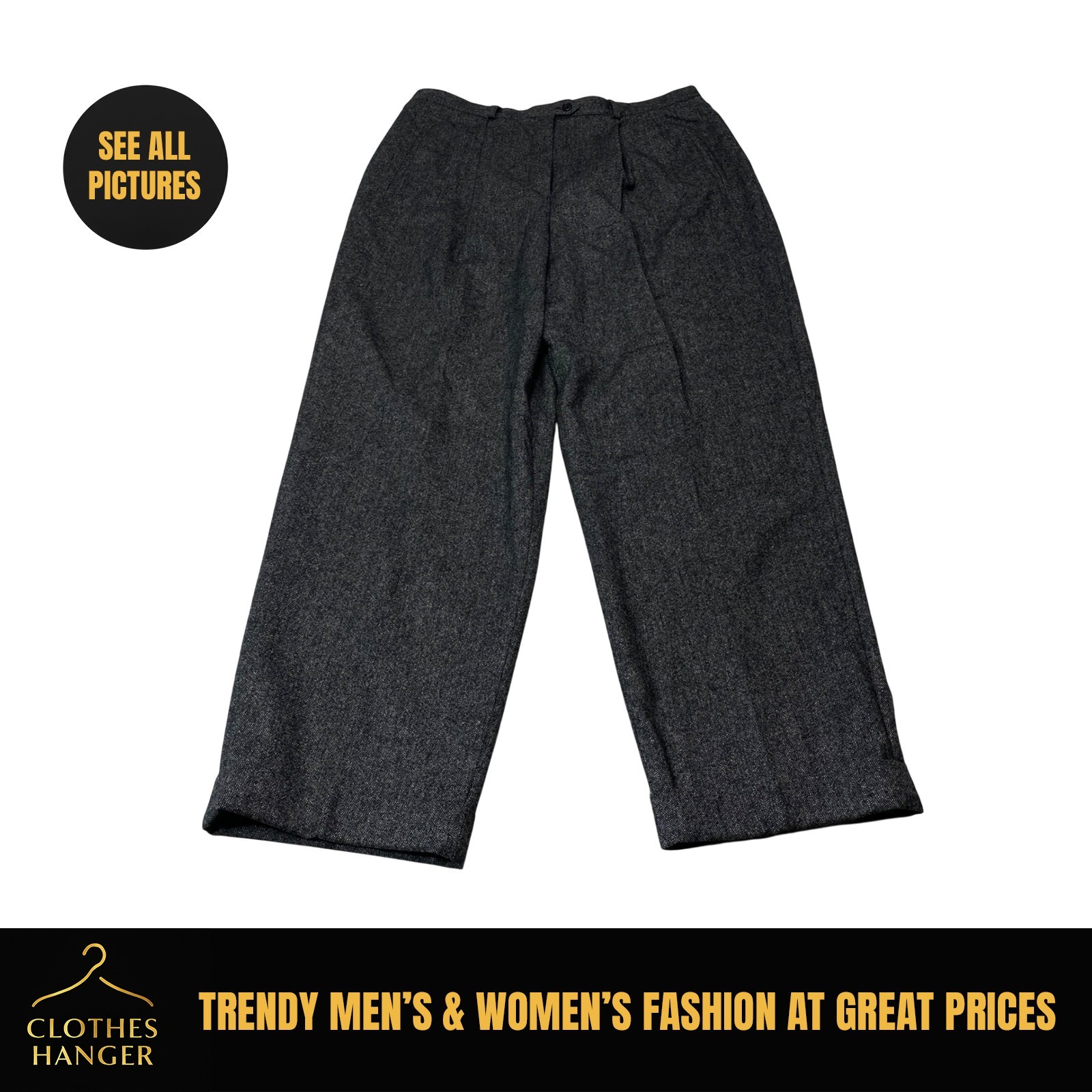 Polo Ralph Lauren Pants Mens 35×30 Wool Cashmere Pleated Cuffed Pants 7446