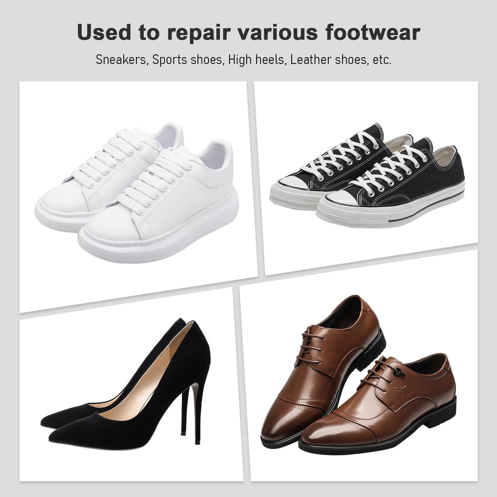 4 Pairs Self-Adhesive Shoe Hole Patches Heel Repair Kit Sneaker Liner Fixer
