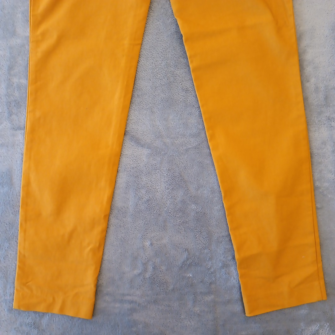 A. Buyer Ankle Pants Womens Size 9 Yellow Skinny Stretch Pockets 30×28 New