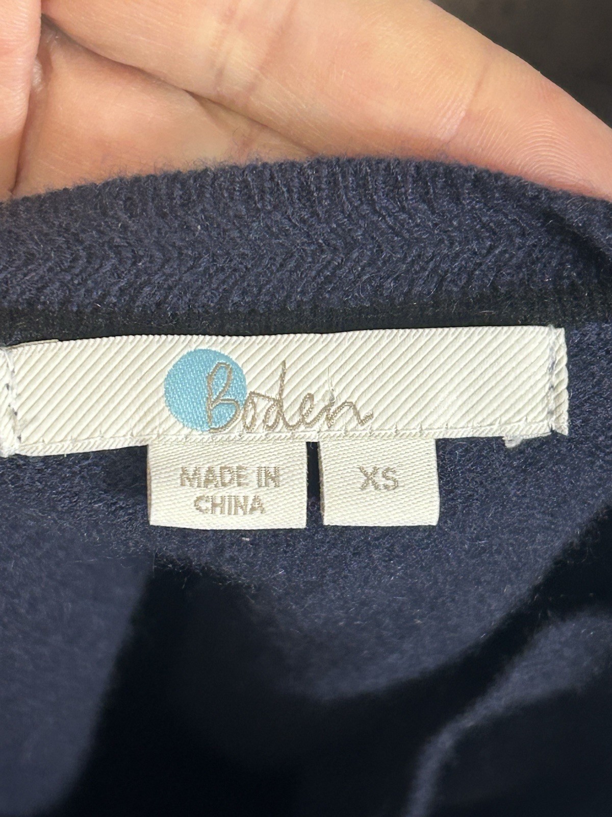 Boden Eva Blue 100% Cashmere Crew Neck Button Cardigan Sweater XS X-SMALL Women