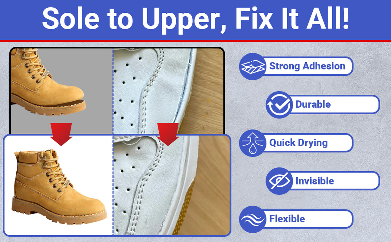 Shoe Repair Glue Waterproof Clear Adhesive Sole Fix Sneakers Boots Leather Heels