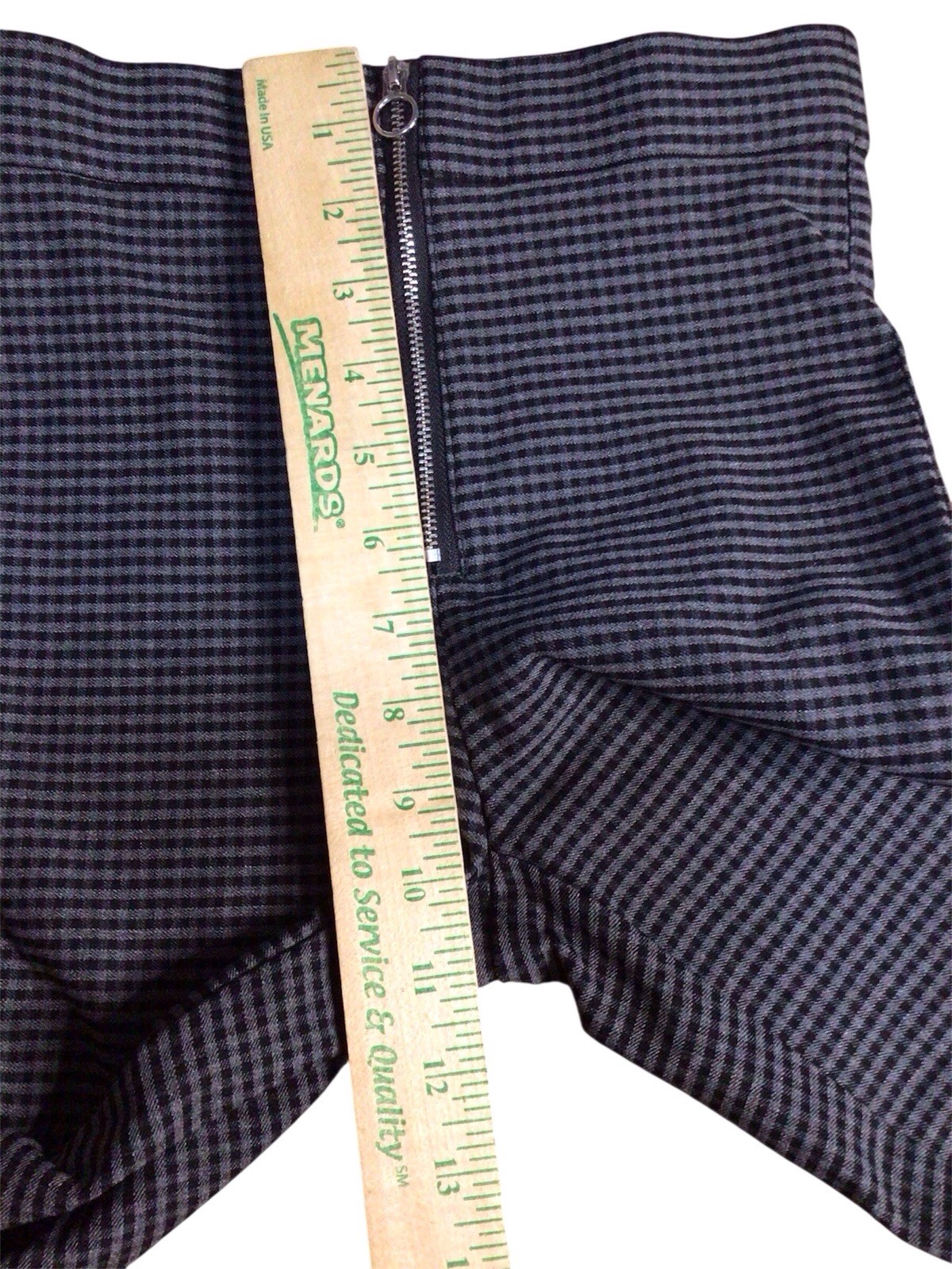 GARAGE Womens Pants Black Gray Grey Gingham Checkered Zip Front Leggings Size XS