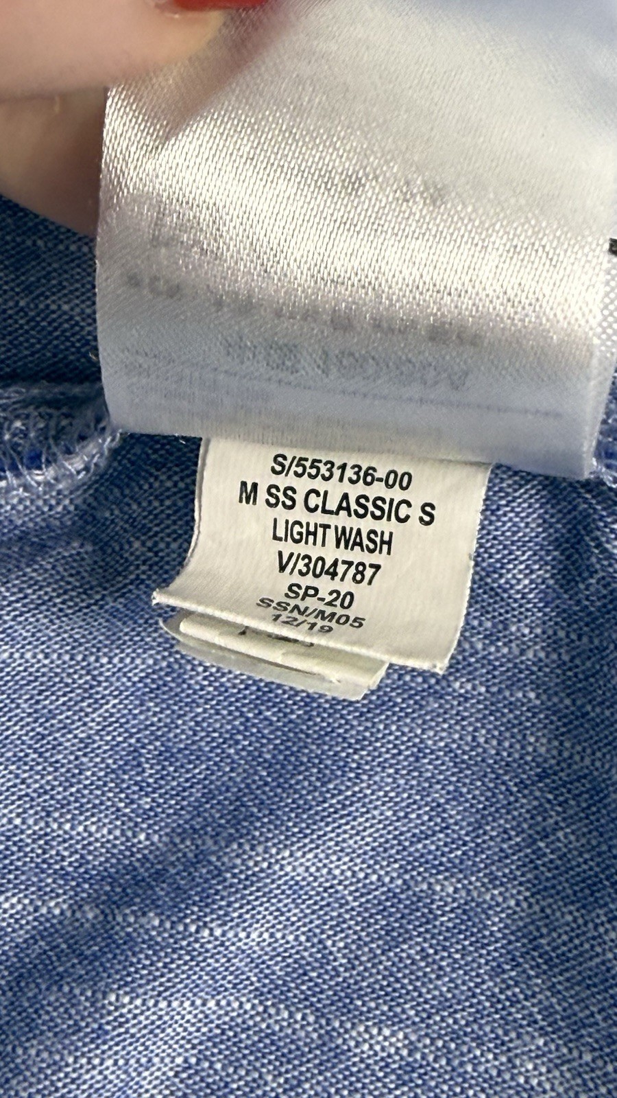 Blue Chambray Lightweight Women’s Collared Cap Sleeve Woven Button-Up Shirt XS