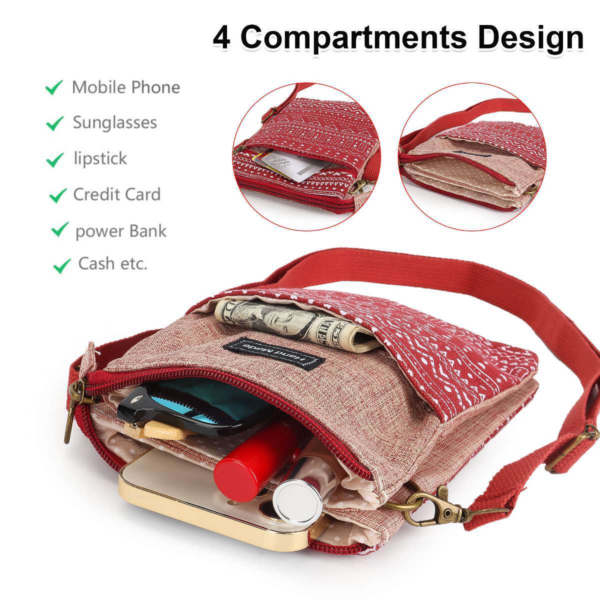 Women Small Cross-body Cell Phone Case Shoulder Bag Purse Pouch Handbag Wallet