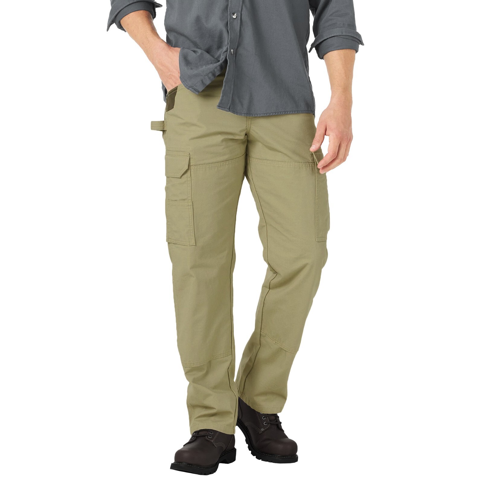 Wrangler Men’s Cargo Workwear Ranger Pant in Loden, Rip-Stop, 8-Utility Pockets
