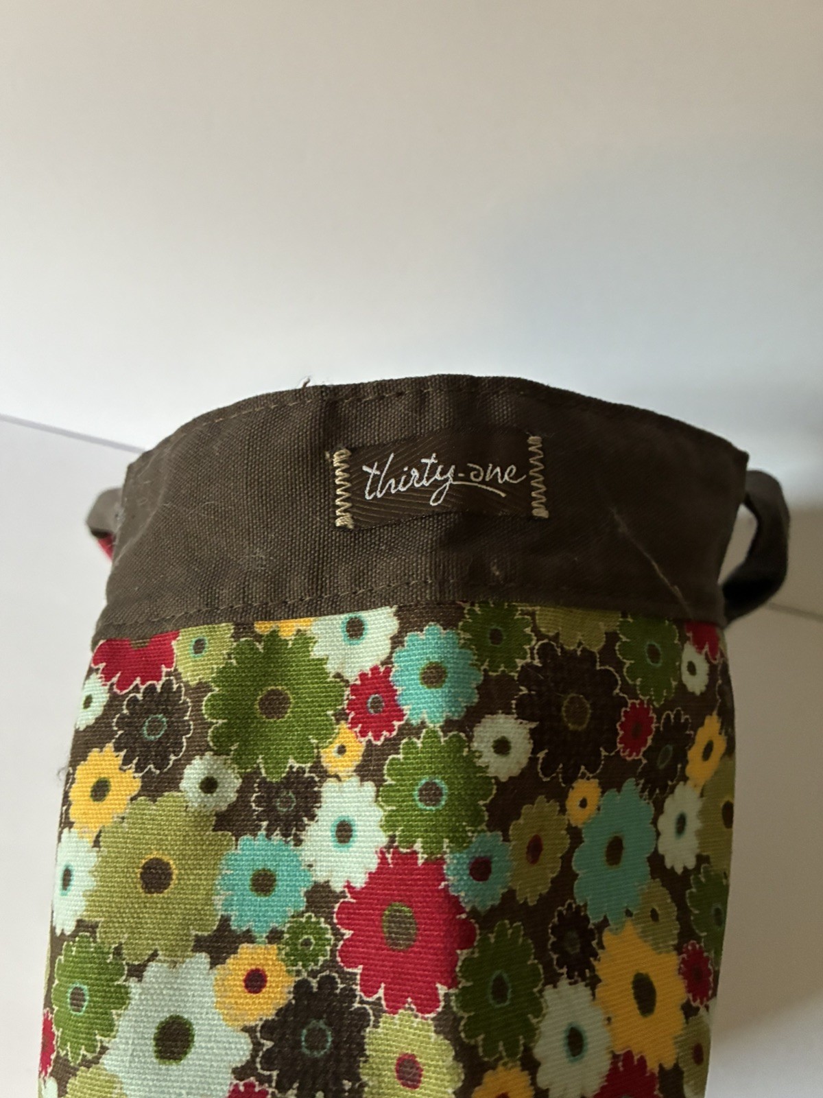 Thirty One Large Open Tote Bag In Windsor Bouquet Brown Floral
