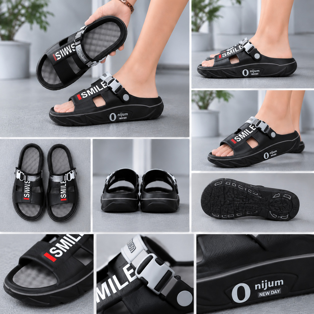 Men’s EVA Massage Slippers Arch Support Soft Anti Slip Indoor Outdoor Sandals