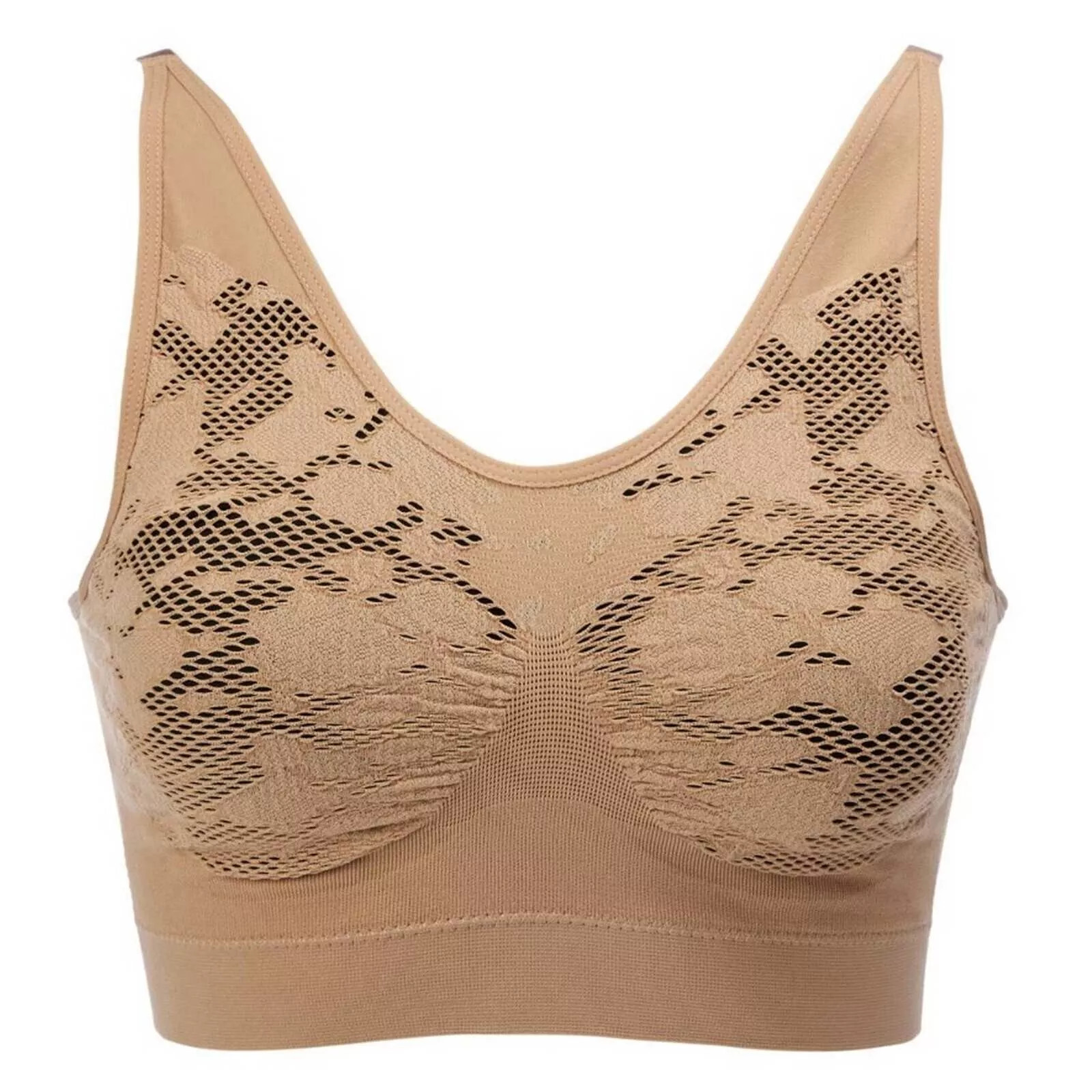 Rhonda Shear 3 Pack Ahh Bra with Adjustable Straps and Lace Detail, Multi, M
