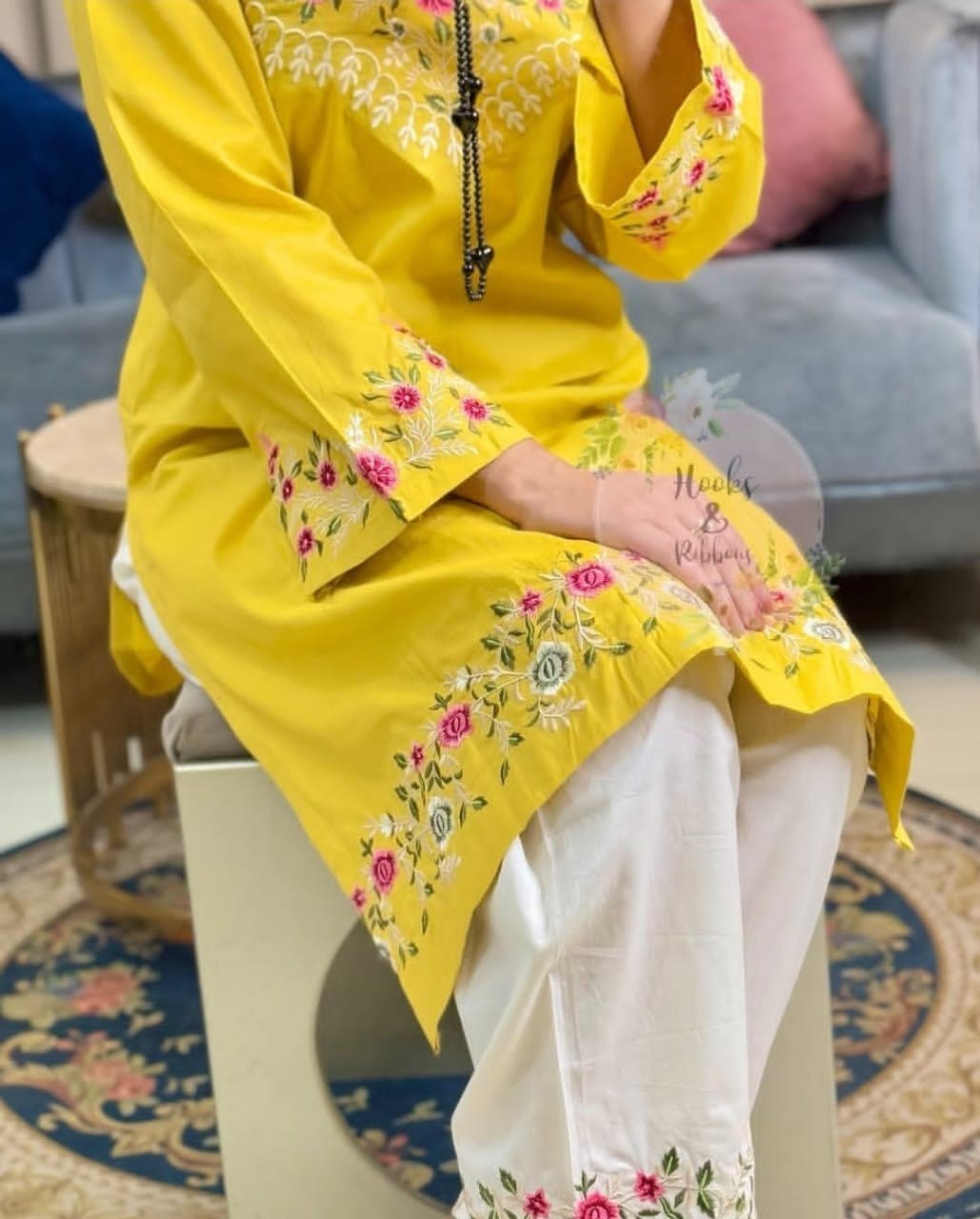 Beautiful Embroidery Kurti Cord Set Indian Pakistani Designer Kurta Palazzo Set