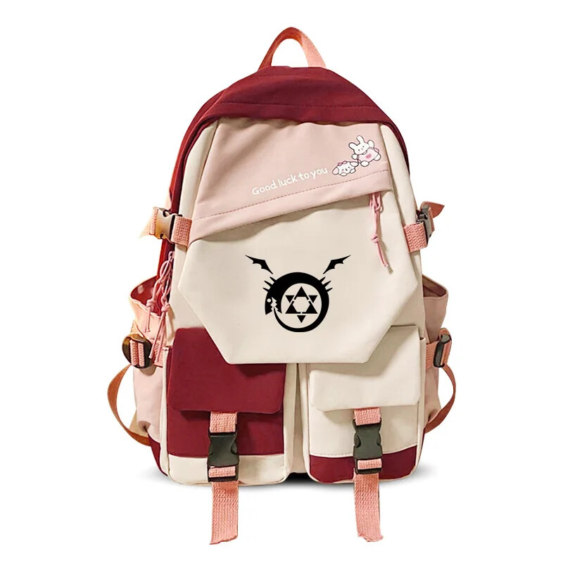 Fullmetal Alchemist Backpack School Bag Cartoon Laptop Travel Rucksack Outdoor