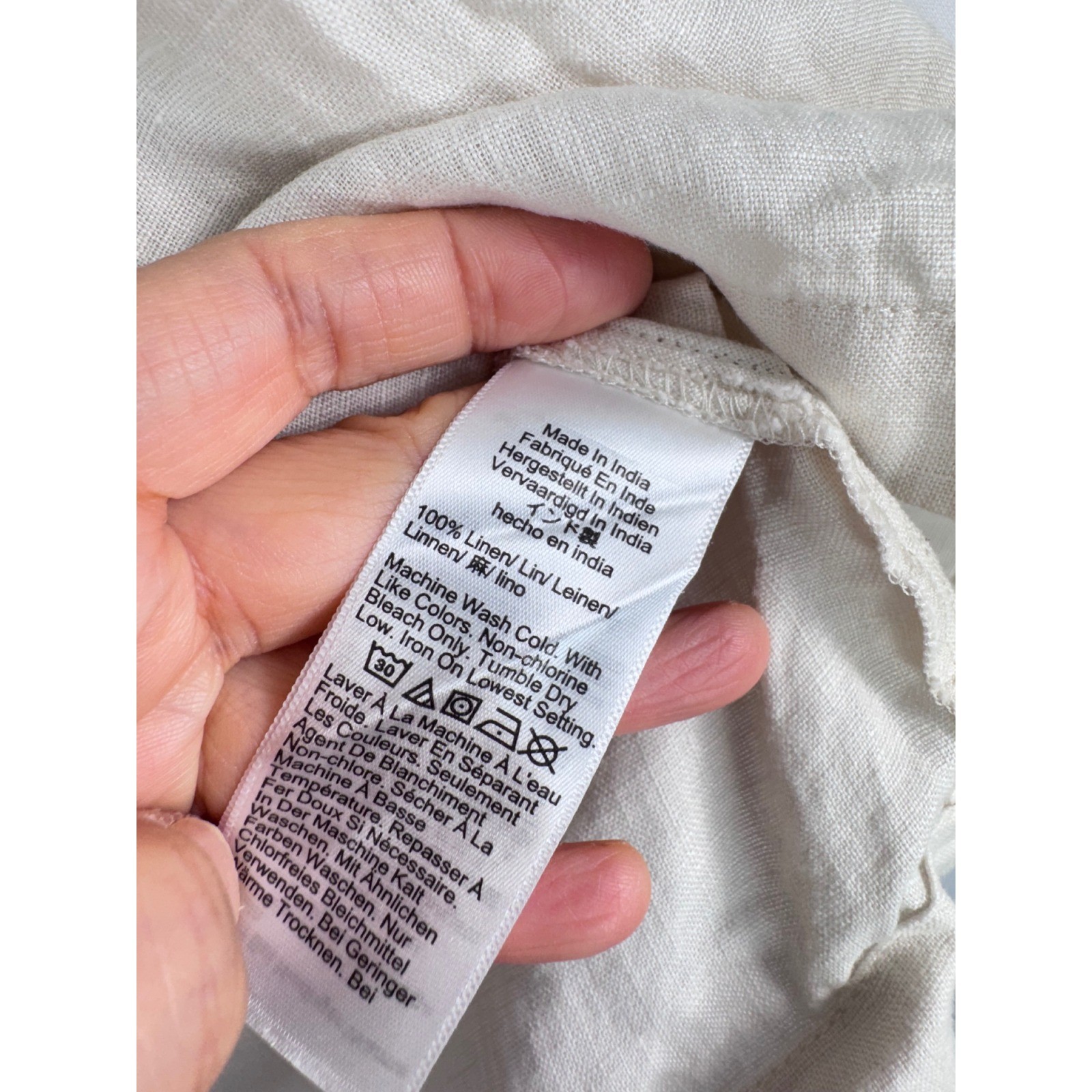 J.Crew Squareneck button-back top in linen relaxed loose money 90s sz M