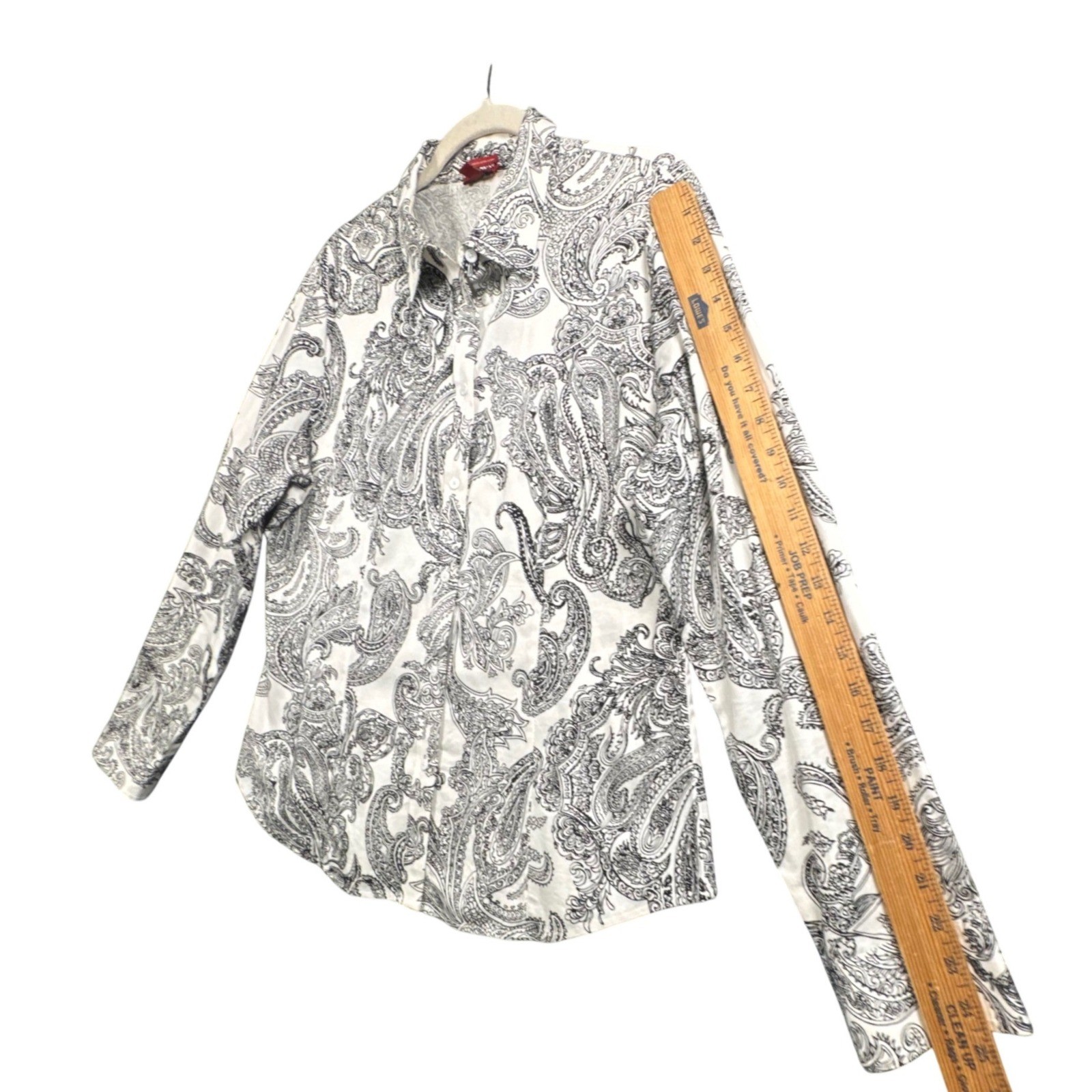 Talbots Paisley Sateen Button Down Shirt 14 Old Money Quiet Luxury Preppy Office