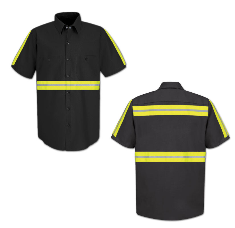 Red Kap Enhanced Visibility Hi Vis Reflective Safety Work Towing Uniform Shirts