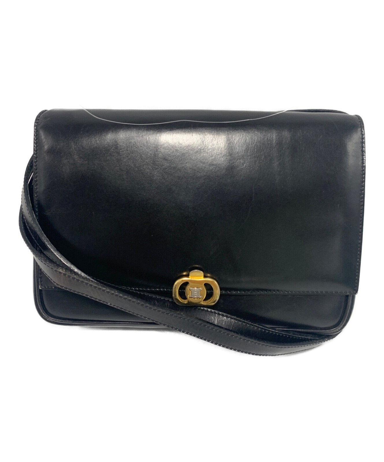 CELINE Vintage Shoulder Bag Black Women Pre-owned Heavy Wear Japan F/S USED
