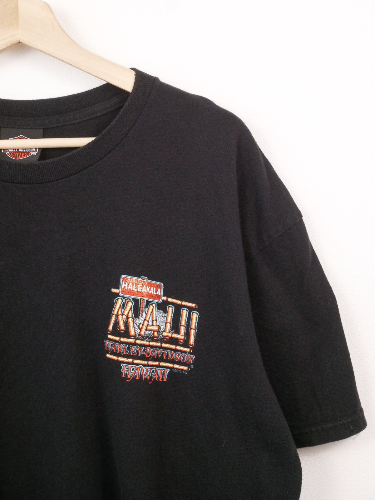 Harley Davidson Mens XL Maui Hawaii Motorcycle Graphic T Shirt Black 2011