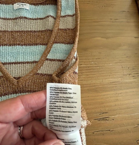 COTTON:ON brown/tan/baby-blue v-neck sweater vest – sz Medium (LOTS of stretch)