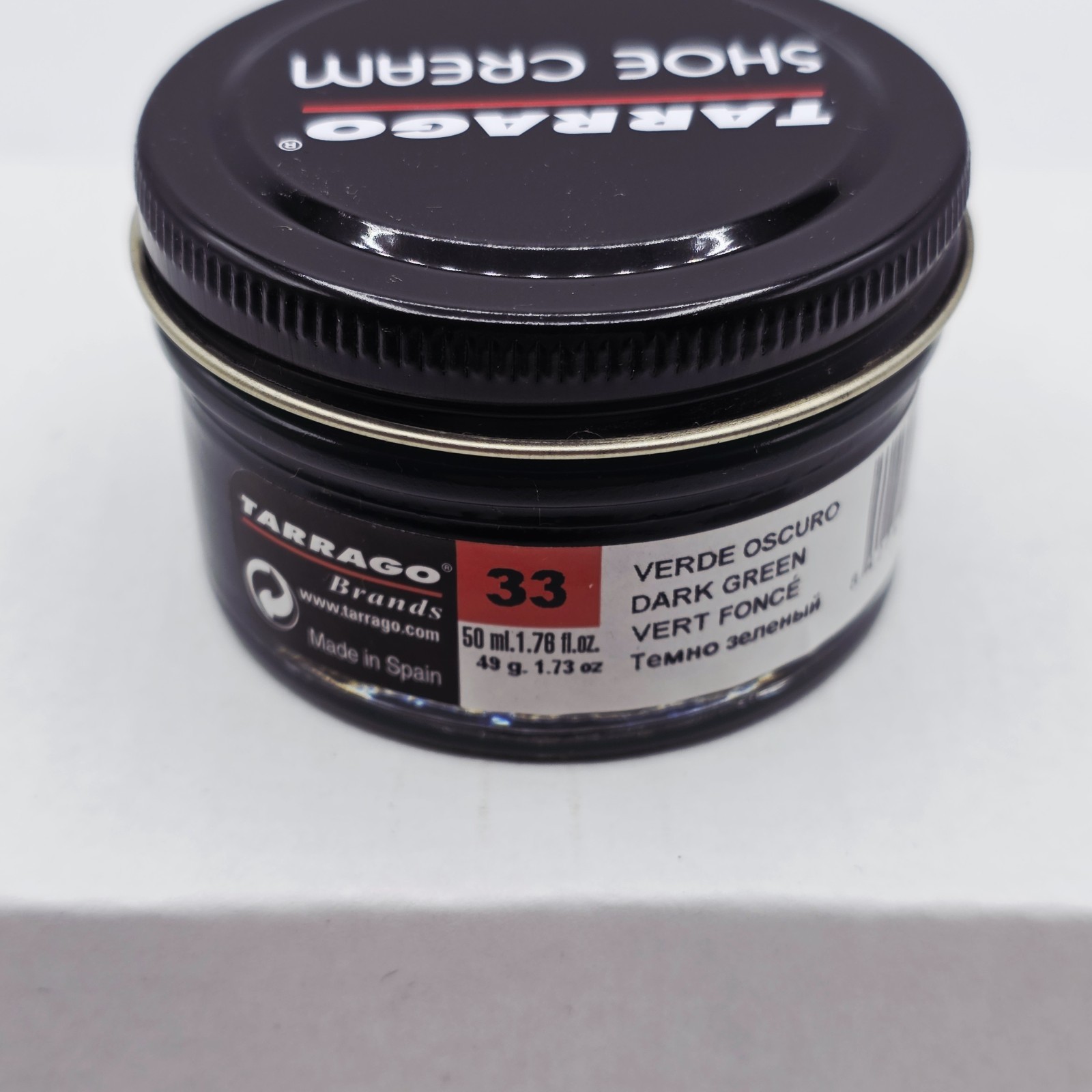 Tarrago Shoe Polish # 33 Dark Green Cream Leather Protector 1.76 oz. 50ml Boot
