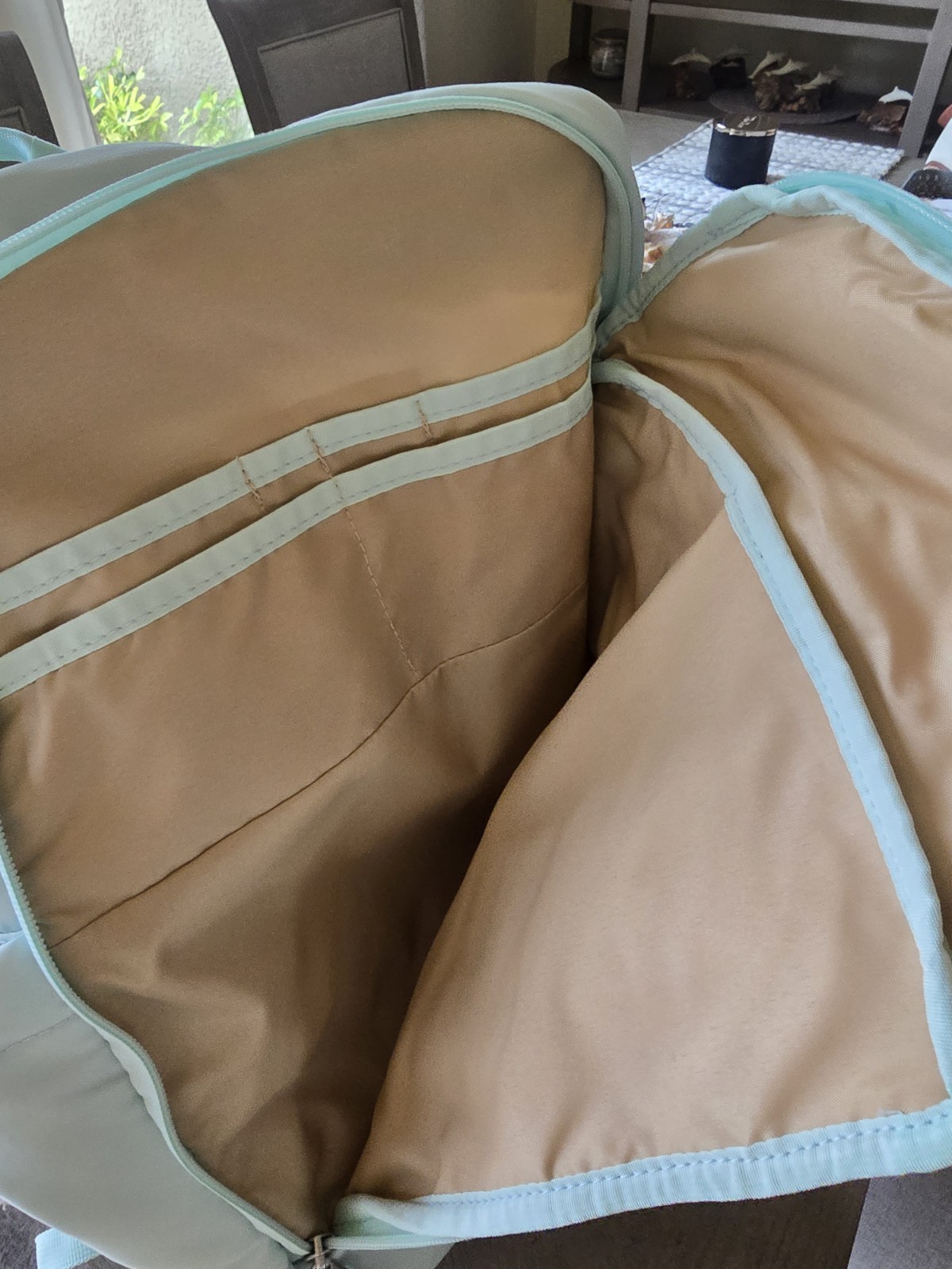 All in Motion Light green Backpack, Multiple Zip Compartments, Padded, Women’s M