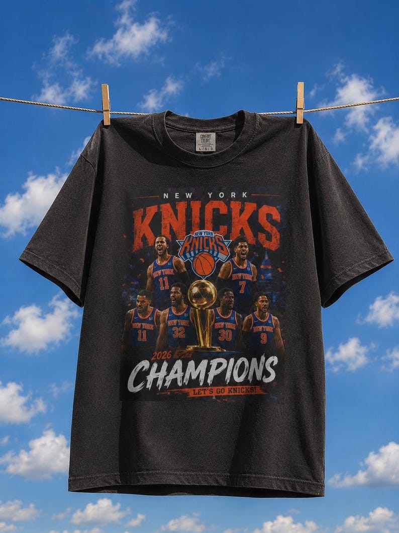 Knicks Champions Poster T-Shirt | Basketball Team Tee, Retro T-shirt, Vintage