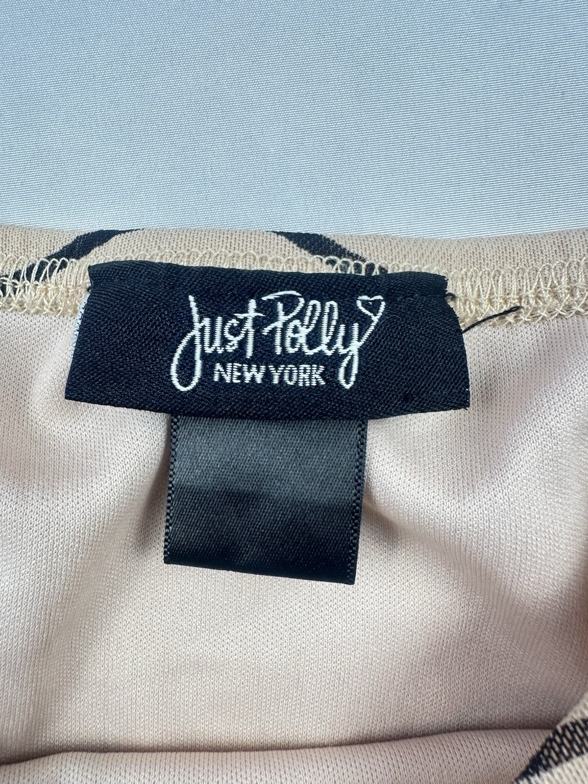 Just Polly New York Mesh Abstract Swirl Print Cami Crop Top Tan Black