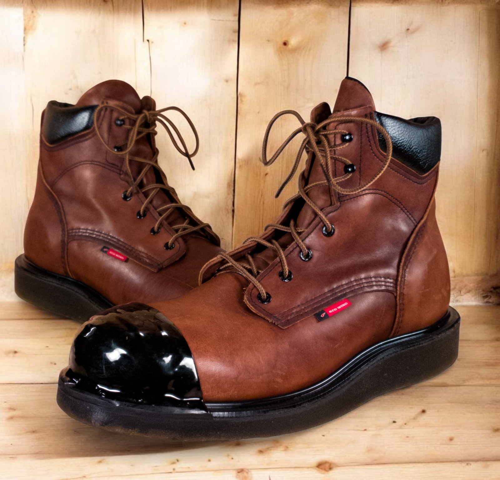 Red Wing 676 Supersole Boots with Black Tuff Toe Size 14D (Soft Toe) (USA)