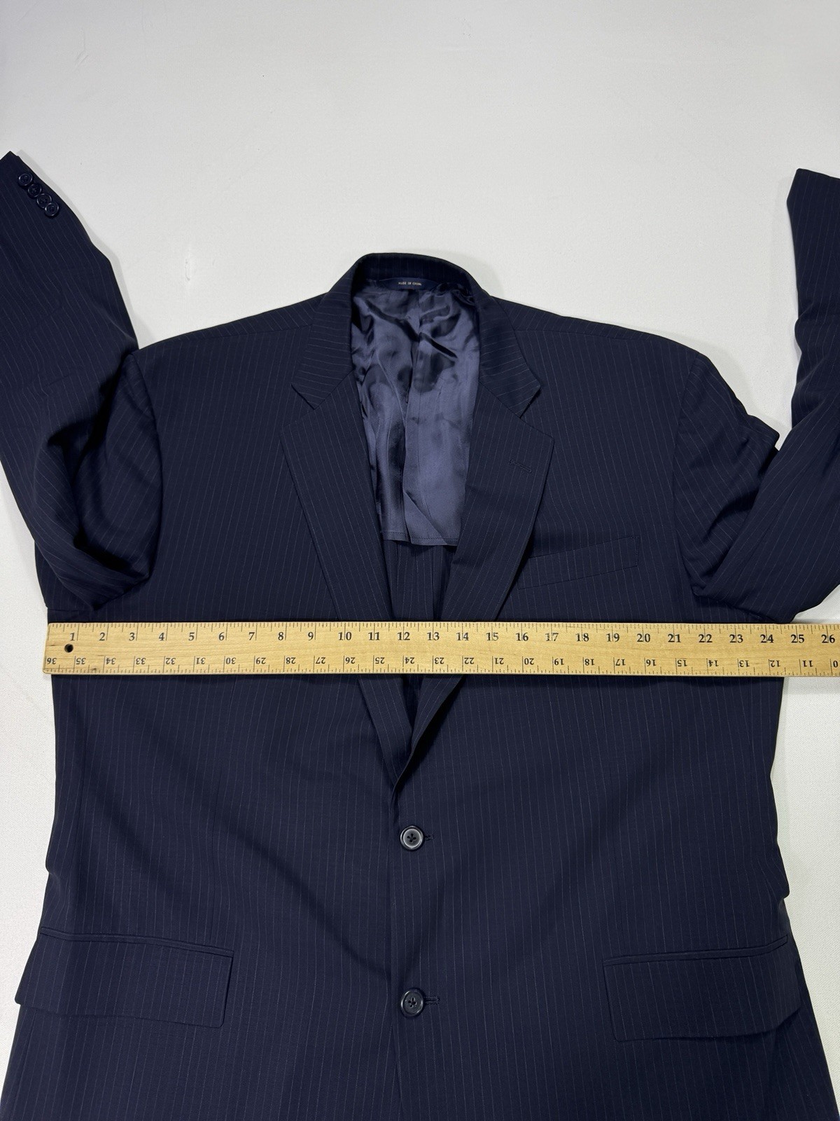 Brooks Brothers Madison BrooksCool Full Canvas Navy Pin Stripe Suit 48L 40×28