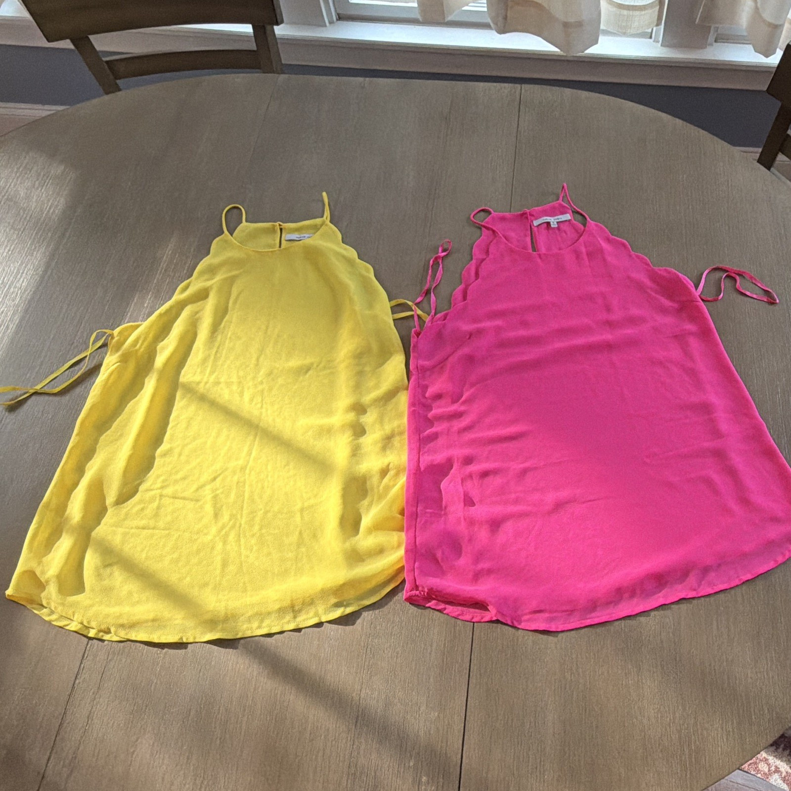 Naked Zebra Pink & Yellow Chiffon Spaghetti Strap Cami Blouse Women’s Small Lot