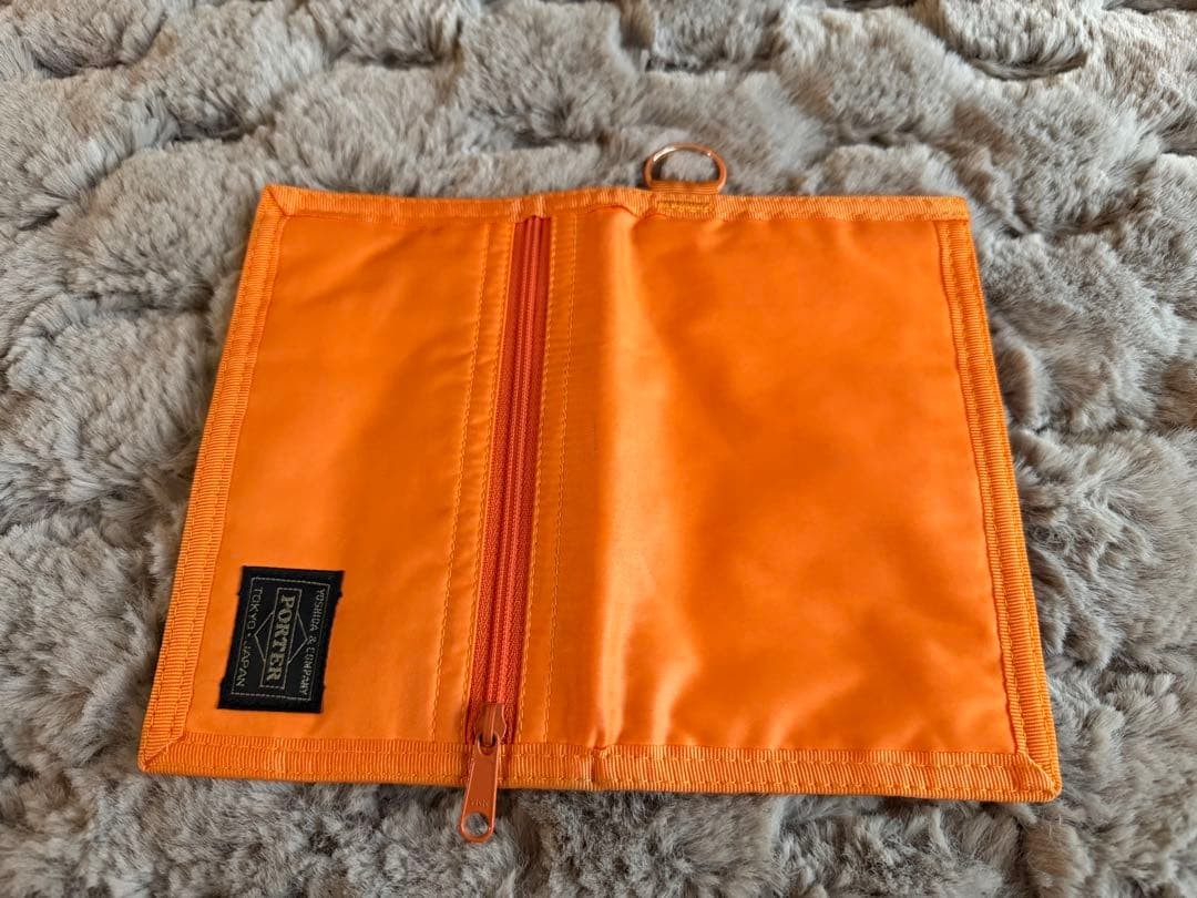 Porter Capsule Orange Leather Long Wallet Used Excellent Condition