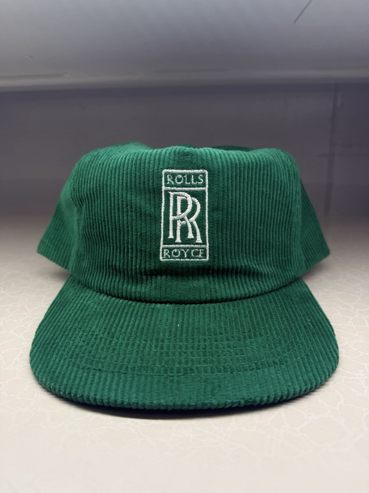 Vintage Rolls Royce Corduroy Snapback Hat Baseball Cap cord cars racing 90s