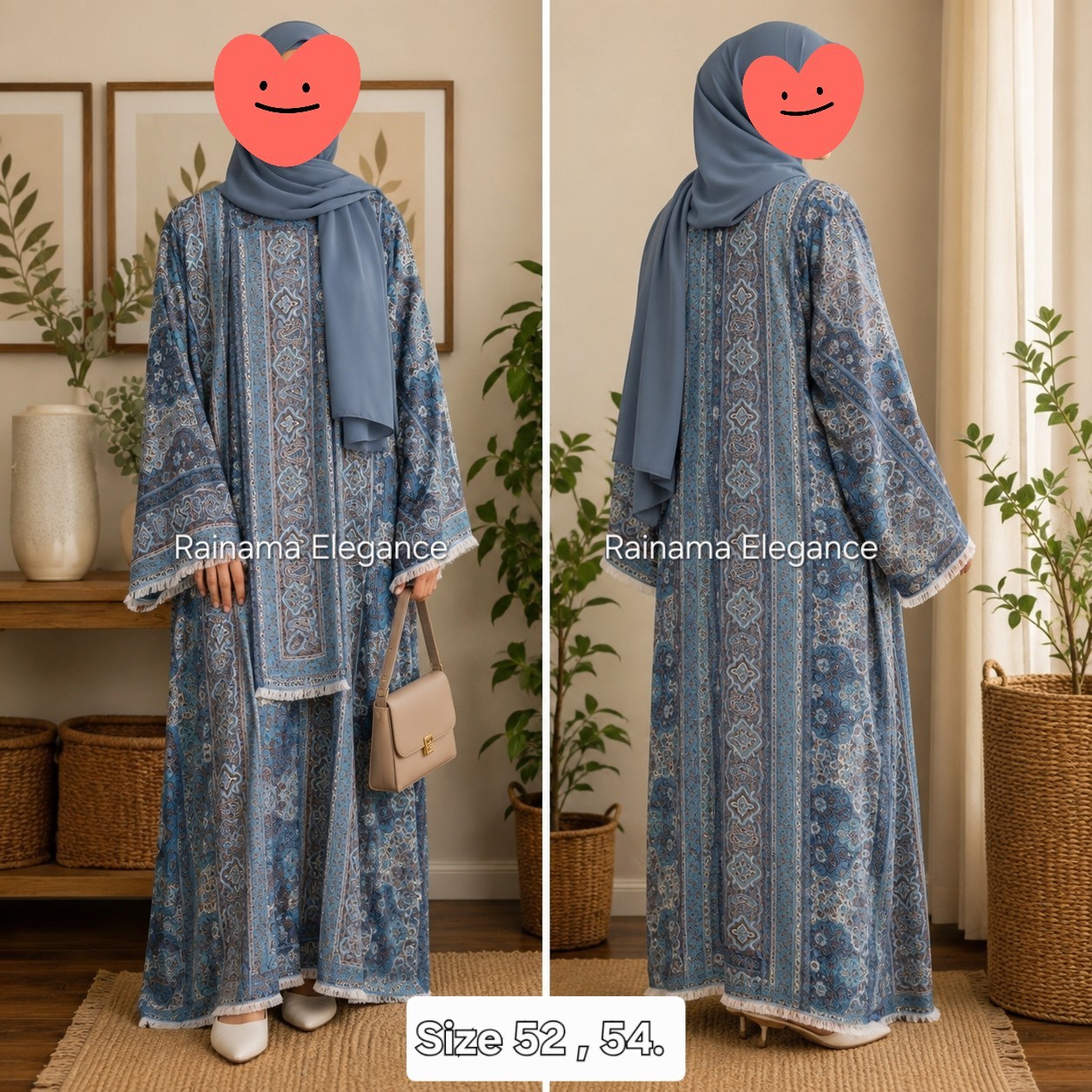Pashmina Abaya With Scarf ONLYN. Size 52 and 54 Available. NO RETURNS ACCEPTED.