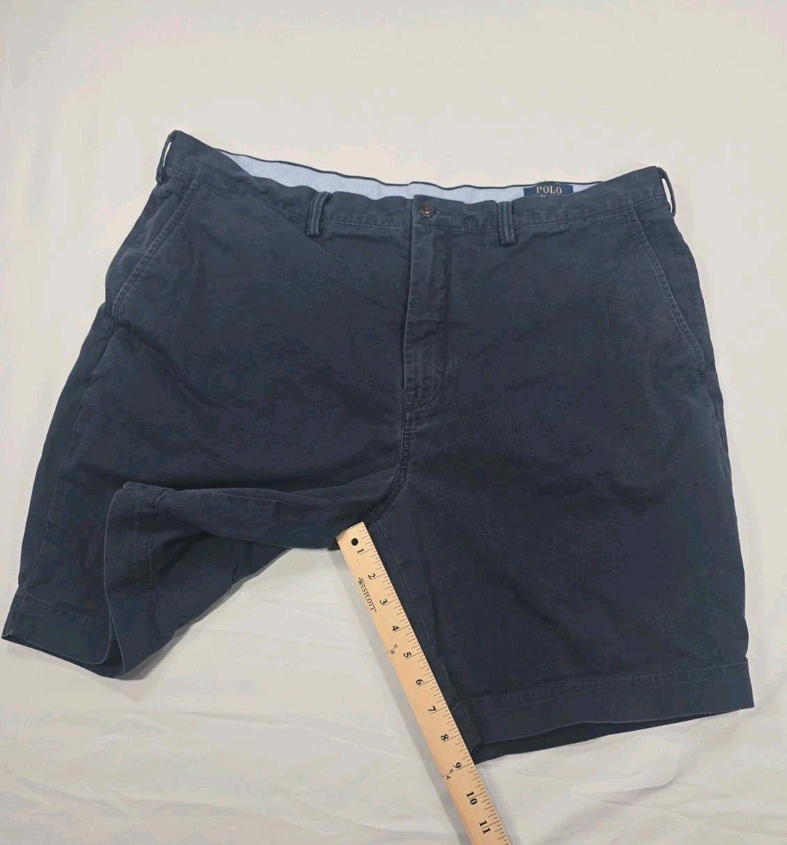 POLO RALPH LAUREN Stretch Classic Fit Left Hand Twill Navy Shorts Faded Size 40