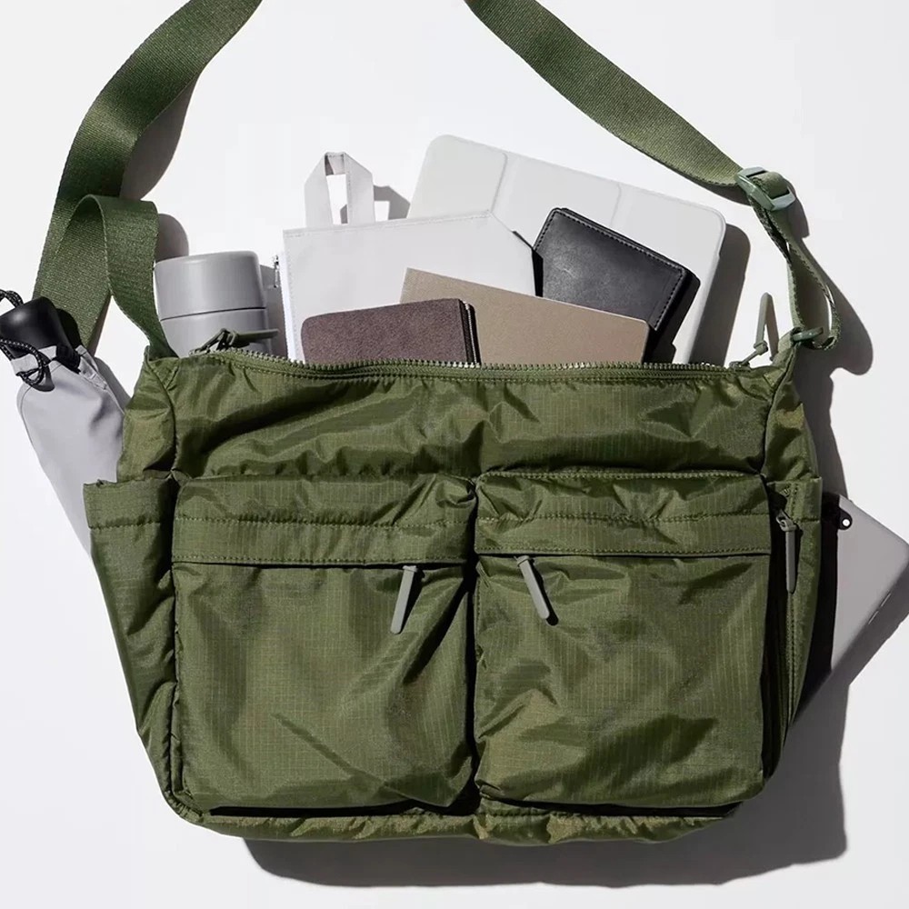 UNIQLO Fashion Casual Multi-pocket Messenger Bag Women Nylon Shoulder Bag Travel