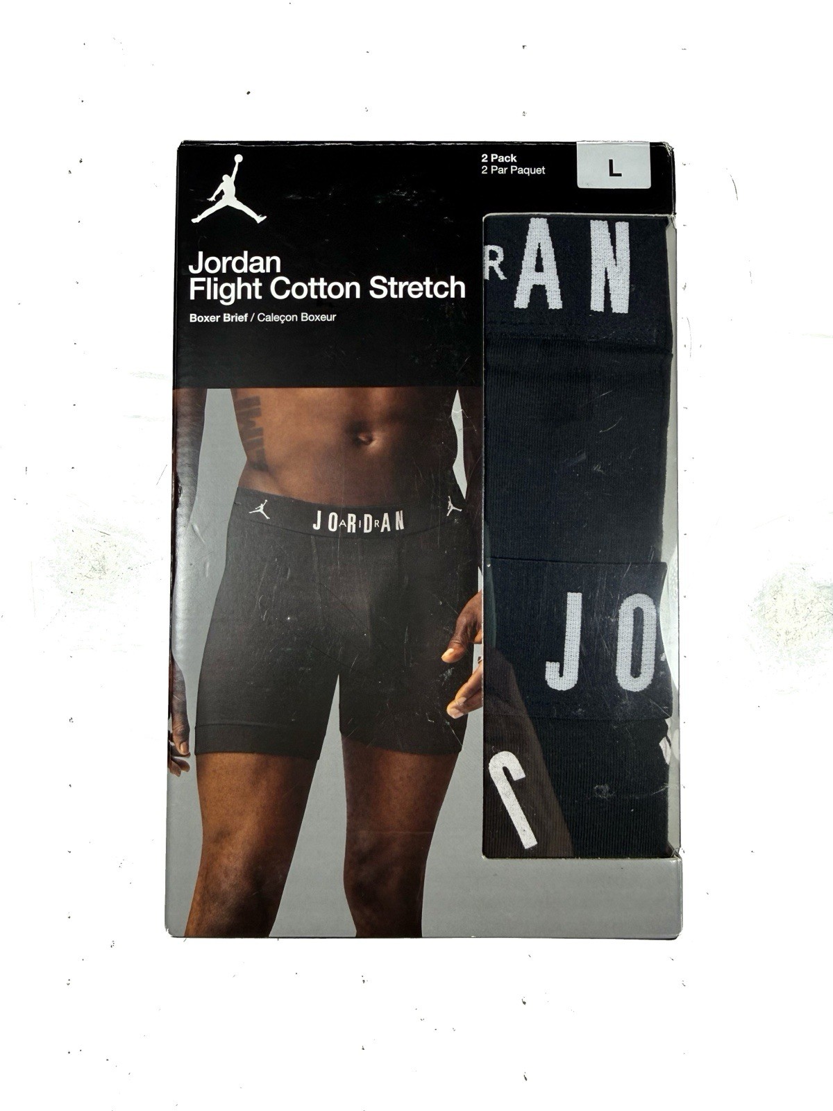NWT. Jordan. 2 Pack. Flight Cotton Stretch Boxer Brief. Black. MRSP. $38.00