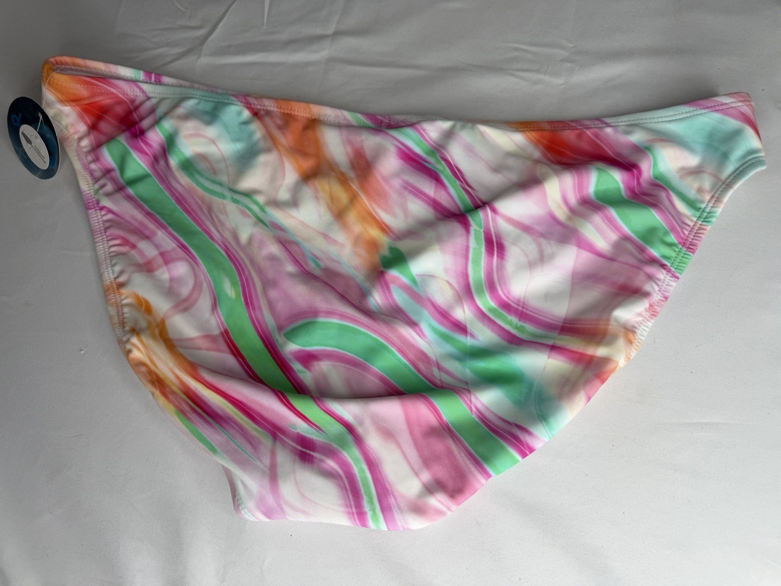 Decree Bikini Swim Bottoms Low Rise Hipster Abstract Swirl Print Size XXL NWT