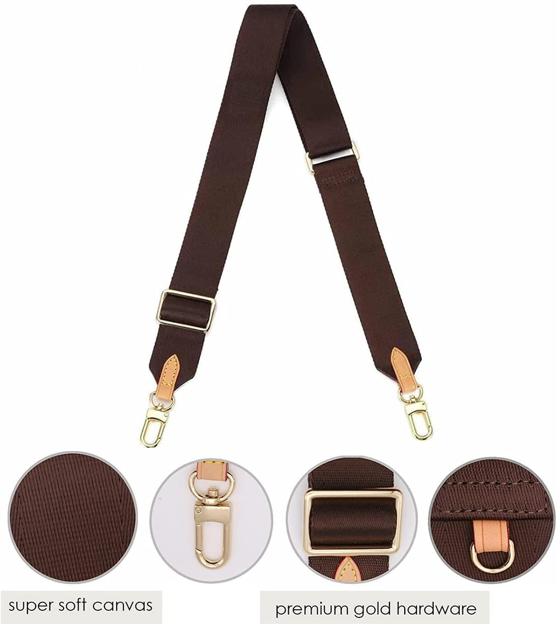 Multi Pochette Accessories Replacement Adjustable Crossbody Wide Cavas Strap