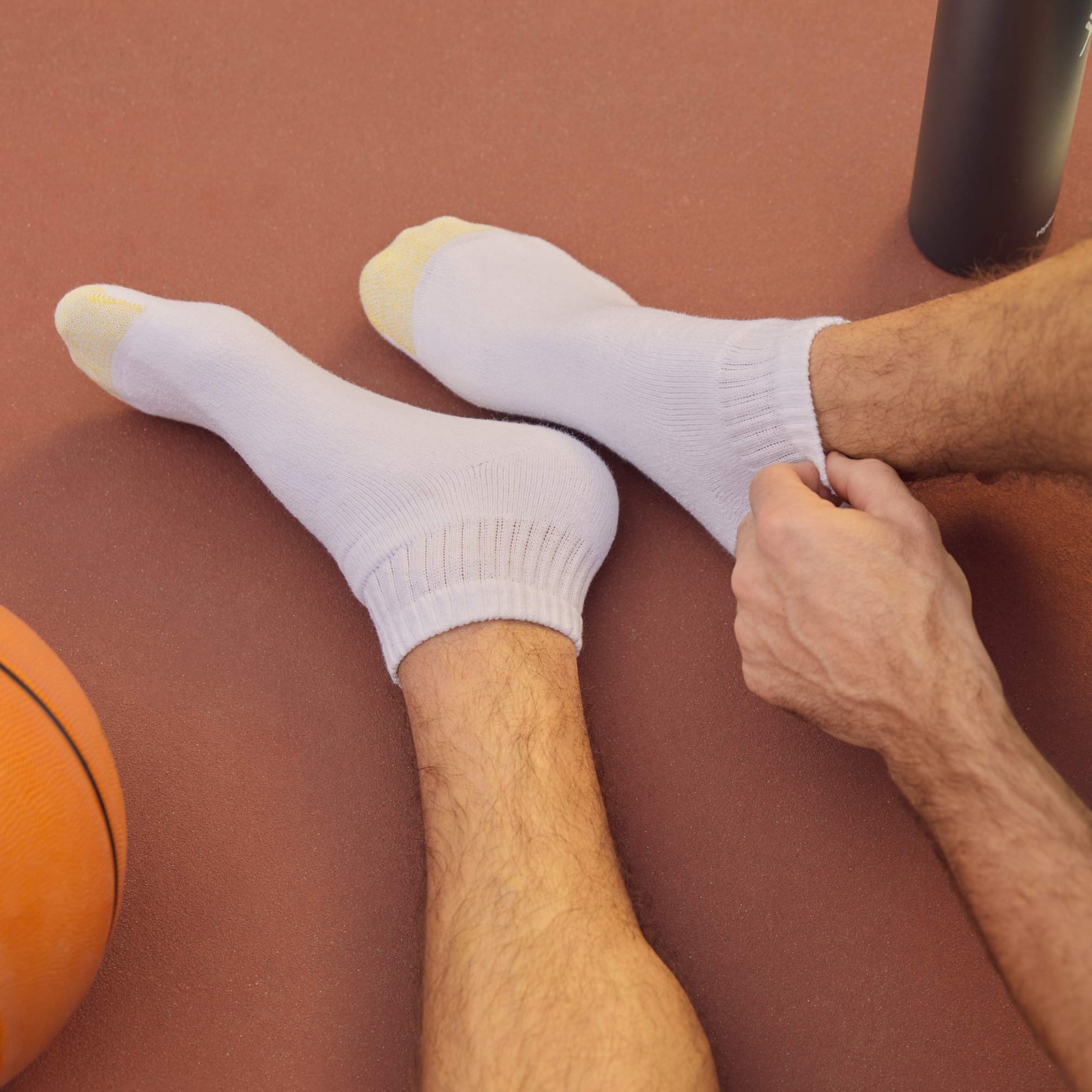 GOLDTOE Men’s 656P Cotton Ankle Athletic Socks, Multipairs, White (6-Pairs), …