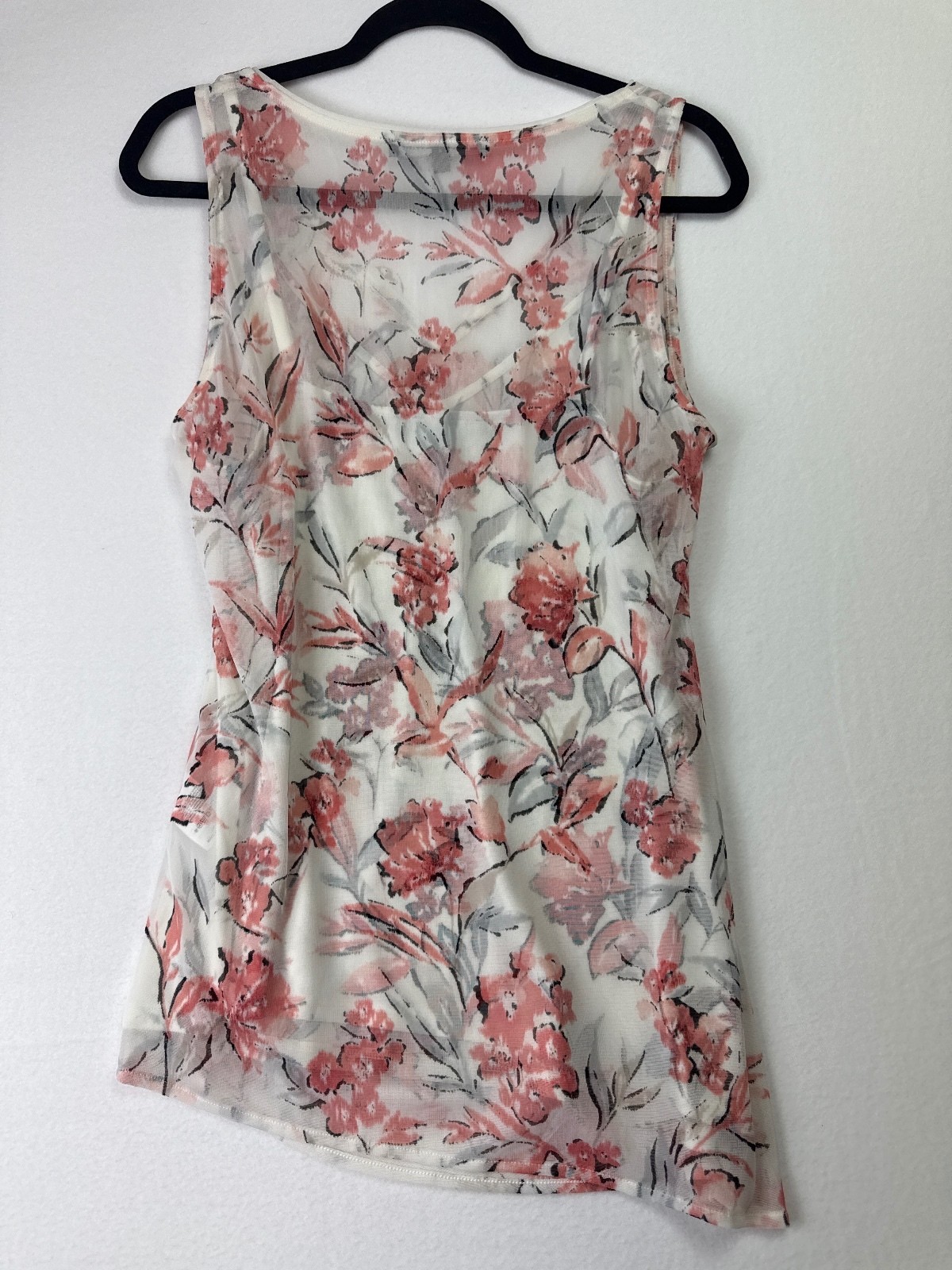 White House Black Market Floral Sleeveless Top Large
