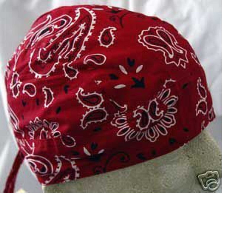 PAISLEY DOO RAG FITTED COTTON BANDANA TIES Do Du Hav A Danna Tie Skull Cap Back